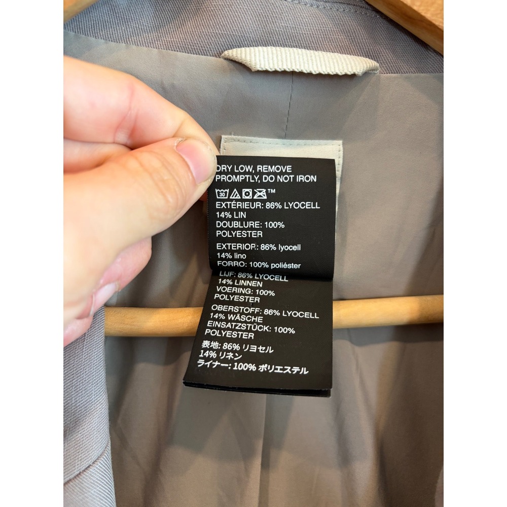 Vuori Trestles Twill Blazer Linen Blend Pebble Gray Quiet Luxury L - Picture 8 of 9